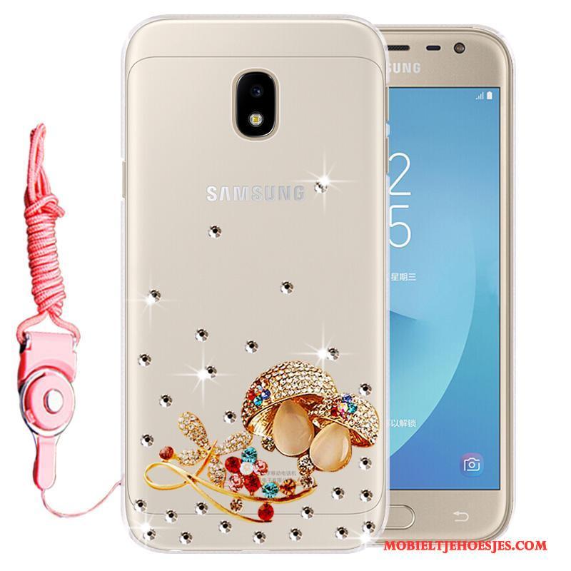 Samsung Galaxy J3 2017 Hoesje Telefoon Kleur Zacht Bescherming Mobiele Telefoon Anti-fall Met Strass