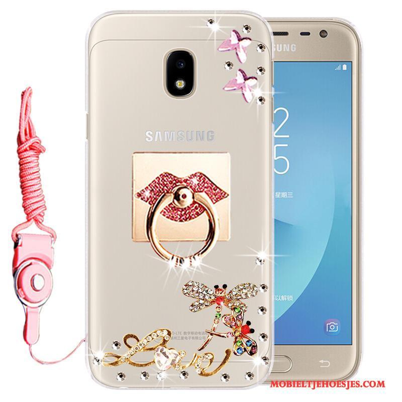 Samsung Galaxy J3 2017 Hoesje Telefoon Kleur Zacht Bescherming Mobiele Telefoon Anti-fall Met Strass