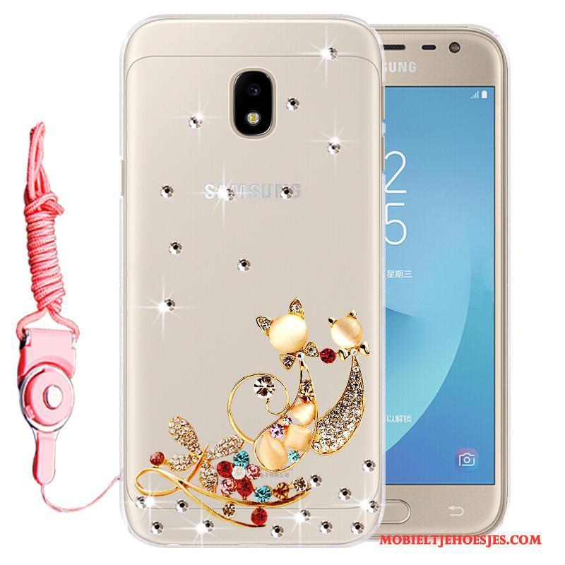 Samsung Galaxy J3 2017 Hoesje Telefoon Kleur Zacht Bescherming Mobiele Telefoon Anti-fall Met Strass