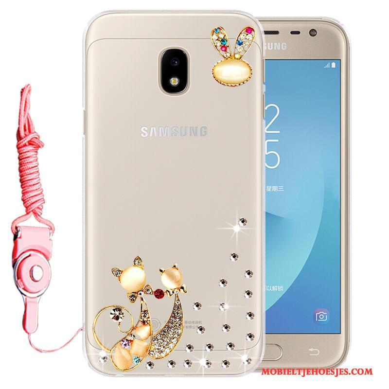 Samsung Galaxy J3 2017 Hoesje Telefoon Kleur Zacht Bescherming Mobiele Telefoon Anti-fall Met Strass