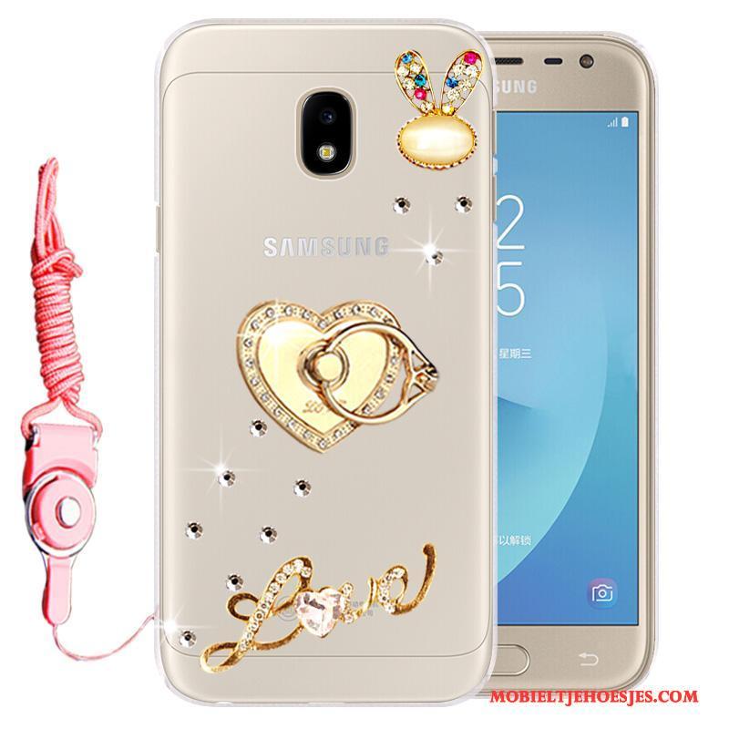 Samsung Galaxy J3 2017 Hoesje Telefoon Kleur Zacht Bescherming Mobiele Telefoon Anti-fall Met Strass