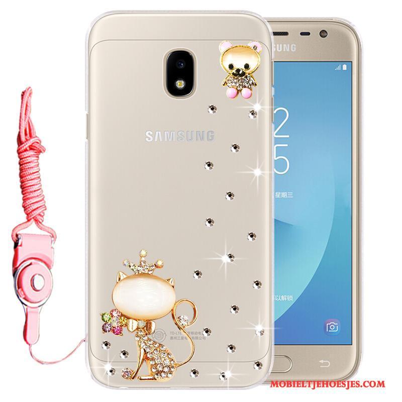 Samsung Galaxy J3 2017 Hoesje Telefoon Kleur Zacht Bescherming Mobiele Telefoon Anti-fall Met Strass