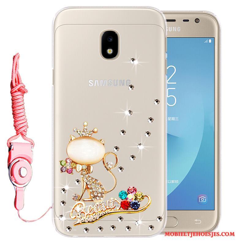 Samsung Galaxy J3 2017 Hoesje Telefoon Kleur Zacht Bescherming Mobiele Telefoon Anti-fall Met Strass