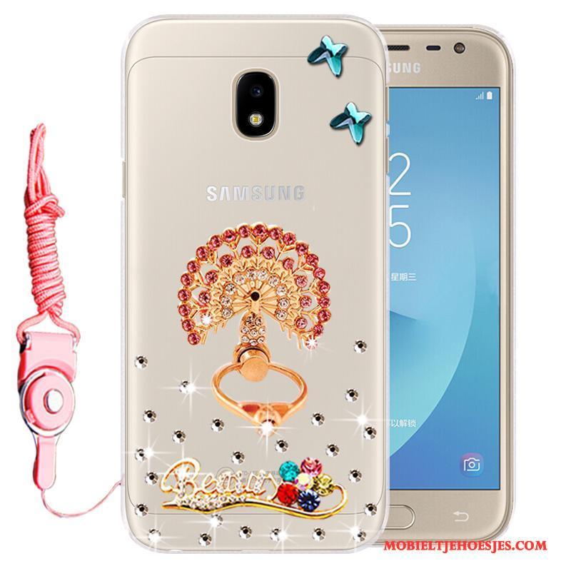 Samsung Galaxy J3 2017 Hoesje Telefoon Kleur Zacht Bescherming Mobiele Telefoon Anti-fall Met Strass