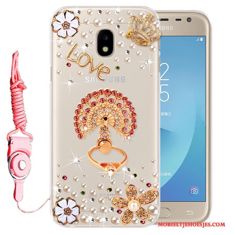 Samsung Galaxy J3 2017 Hoesje Telefoon Kleur Zacht Bescherming Mobiele Telefoon Anti-fall Met Strass