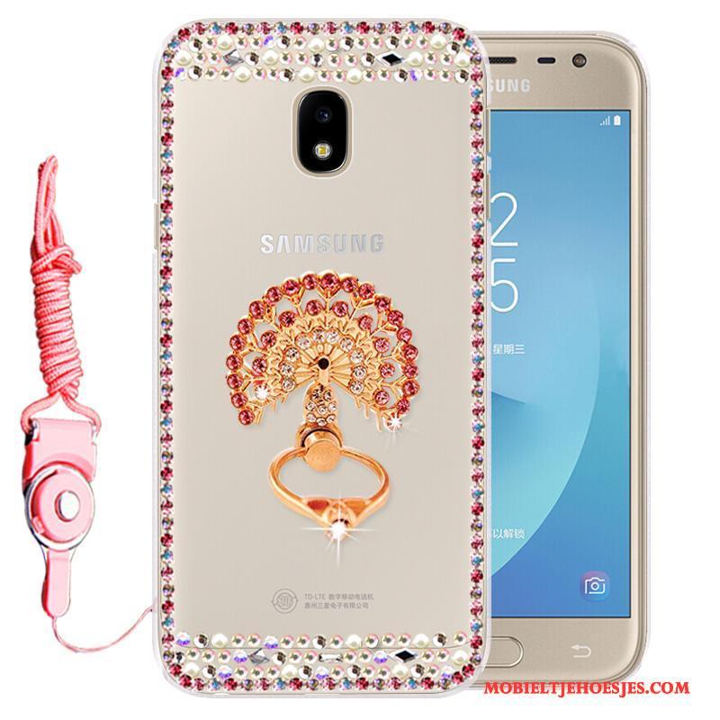 Samsung Galaxy J3 2017 Hoesje Telefoon Kleur Zacht Bescherming Mobiele Telefoon Anti-fall Met Strass