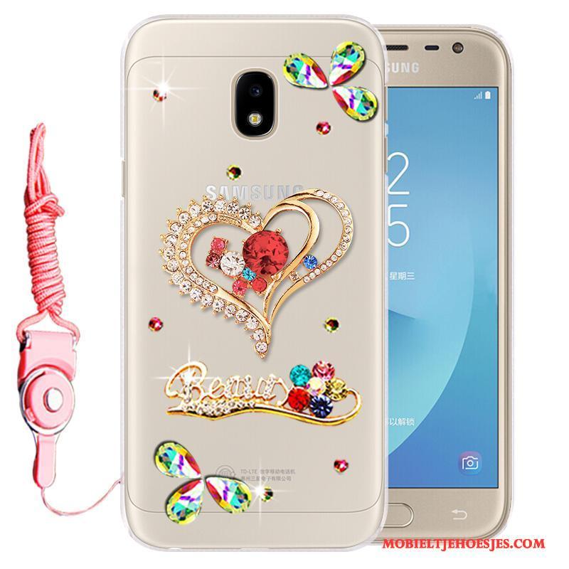 Samsung Galaxy J3 2017 Hoesje Telefoon Kleur Zacht Bescherming Mobiele Telefoon Anti-fall Met Strass