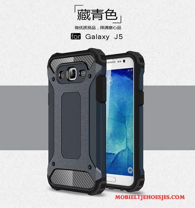 Samsung Galaxy J5 2015 Bescherming Pantser Ster Anti-fall Hoesje Telefoon Goud All Inclusive
