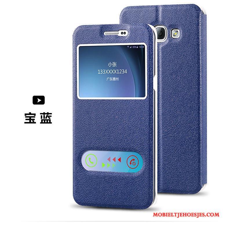 Samsung Galaxy J5 2015 Blauw Bescherming Mobiele Telefoon Ster Folio Hoesje Leren Etui