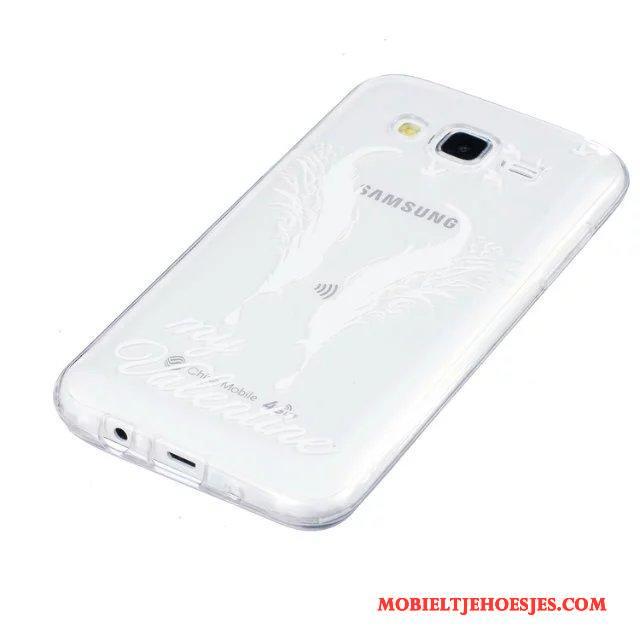Samsung Galaxy J5 2015 Bloemen Geschilderd Ster All Inclusive Groen Zacht Hoesje Telefoon