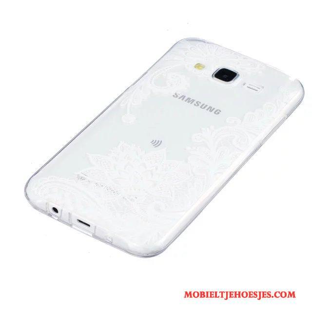 Samsung Galaxy J5 2015 Bloemen Geschilderd Ster All Inclusive Groen Zacht Hoesje Telefoon