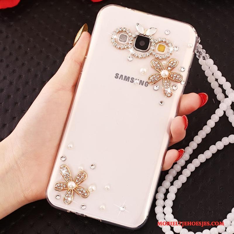 Samsung Galaxy J5 2015 Siliconen Kleur Anti-fall Hoesje Telefoon Met Strass Zacht Bescherming