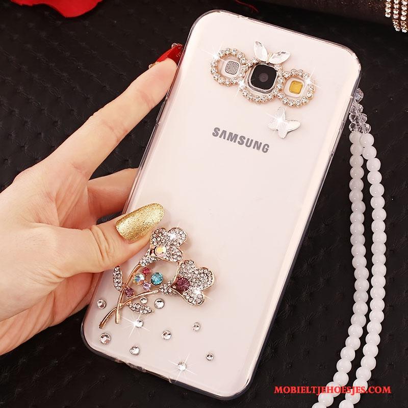 Samsung Galaxy J5 2015 Siliconen Kleur Anti-fall Hoesje Telefoon Met Strass Zacht Bescherming