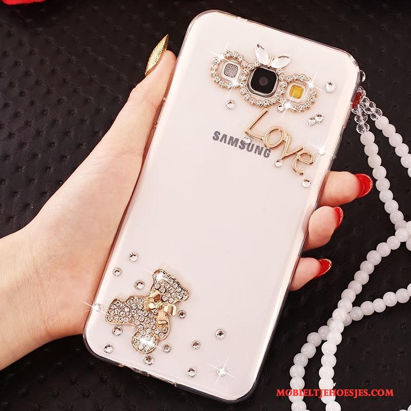 Samsung Galaxy J5 2015 Siliconen Kleur Anti-fall Hoesje Telefoon Met Strass Zacht Bescherming