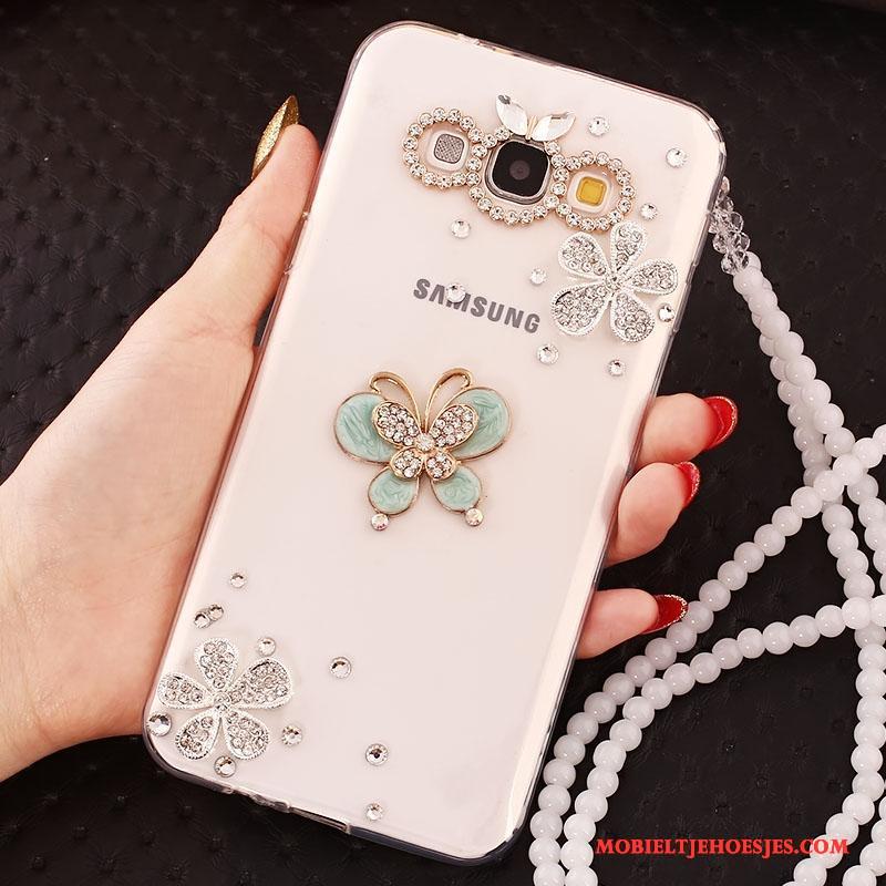 Samsung Galaxy J5 2015 Siliconen Kleur Anti-fall Hoesje Telefoon Met Strass Zacht Bescherming