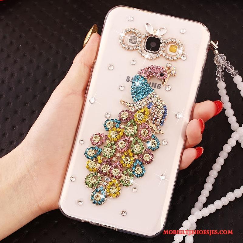 Samsung Galaxy J5 2015 Siliconen Kleur Anti-fall Hoesje Telefoon Met Strass Zacht Bescherming