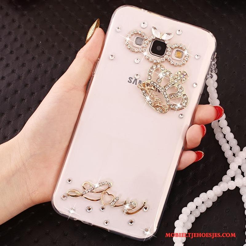 Samsung Galaxy J5 2015 Siliconen Kleur Anti-fall Hoesje Telefoon Met Strass Zacht Bescherming