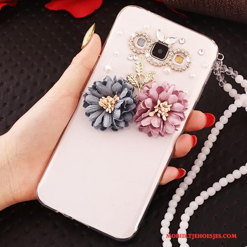 Samsung Galaxy J5 2015 Siliconen Kleur Anti-fall Hoesje Telefoon Met Strass Zacht Bescherming