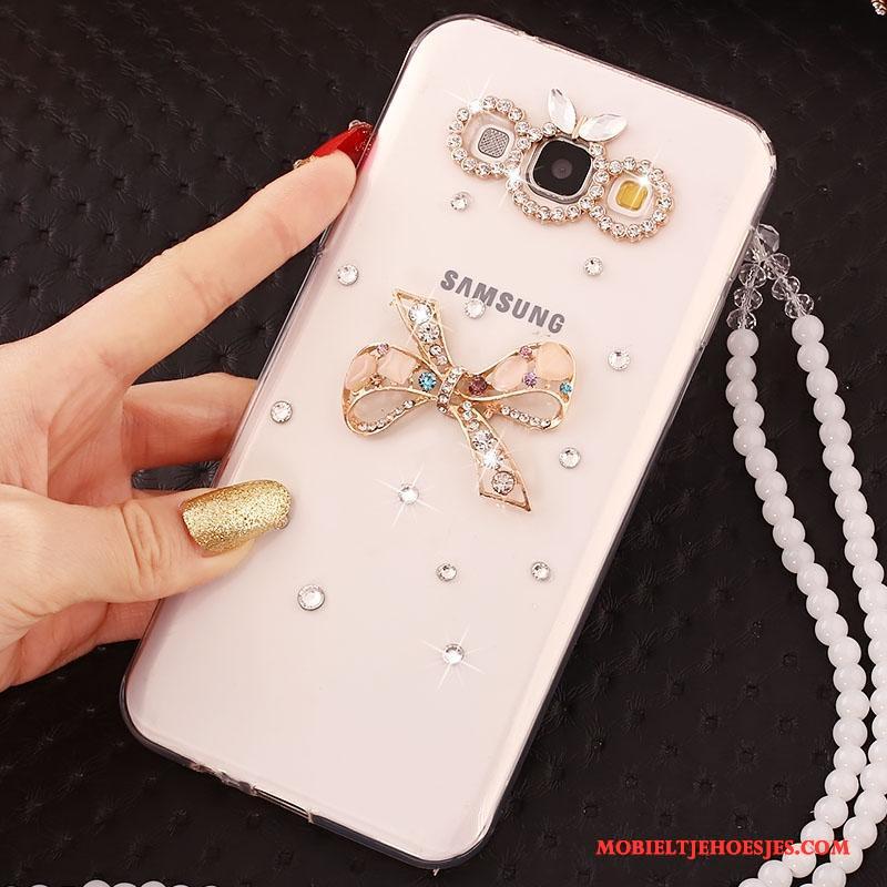 Samsung Galaxy J5 2015 Siliconen Kleur Anti-fall Hoesje Telefoon Met Strass Zacht Bescherming