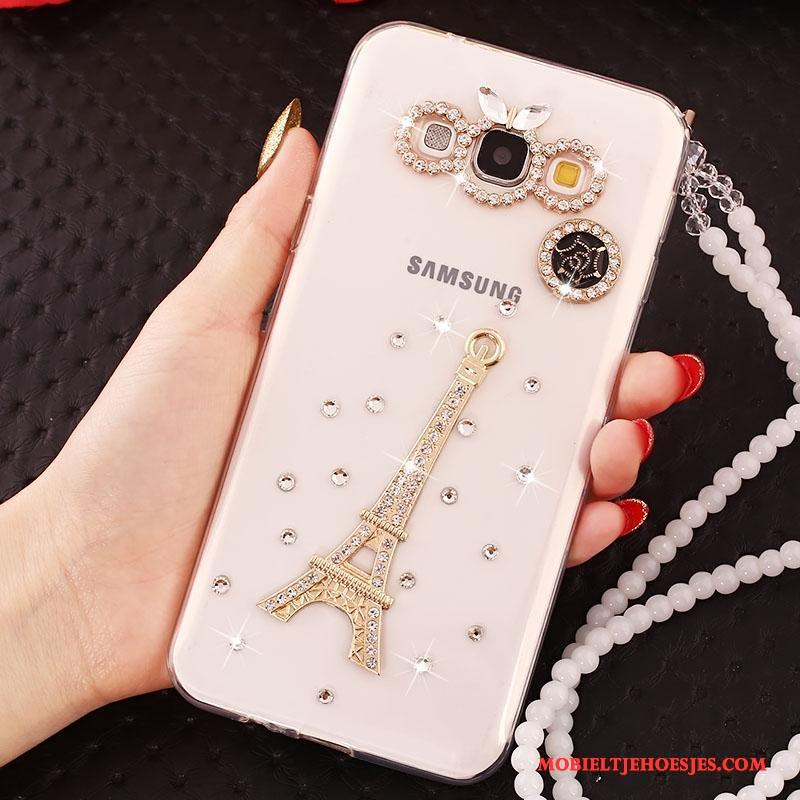 Samsung Galaxy J5 2015 Siliconen Kleur Anti-fall Hoesje Telefoon Met Strass Zacht Bescherming