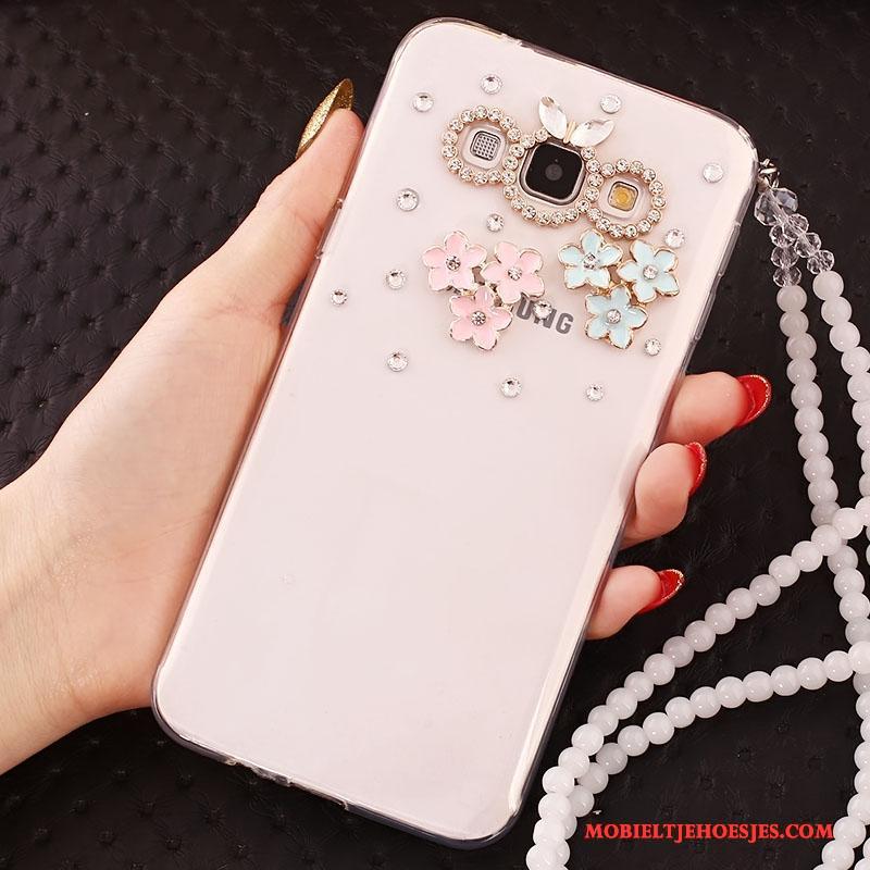 Samsung Galaxy J5 2015 Siliconen Kleur Anti-fall Hoesje Telefoon Met Strass Zacht Bescherming