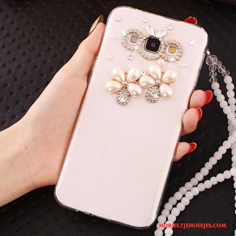 Samsung Galaxy J5 2015 Siliconen Kleur Anti-fall Hoesje Telefoon Met Strass Zacht Bescherming