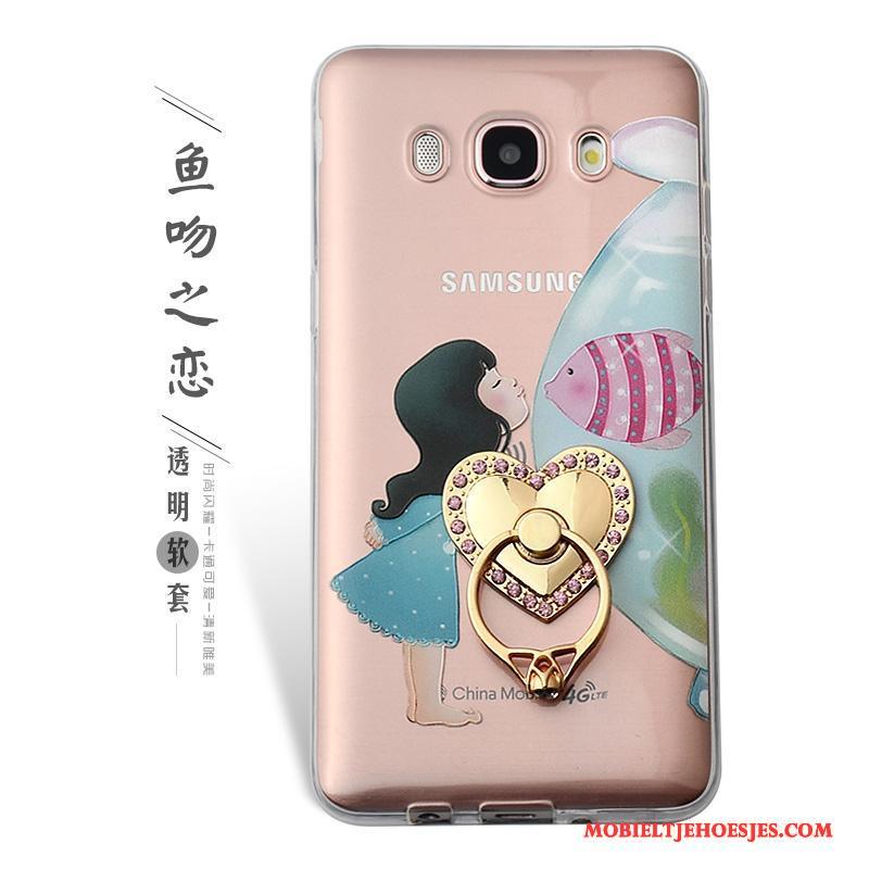 Samsung Galaxy J5 2016 Hoesje Bescherming Ondersteuning Ring Reliëf Ster Hoes Mobiele Telefoon