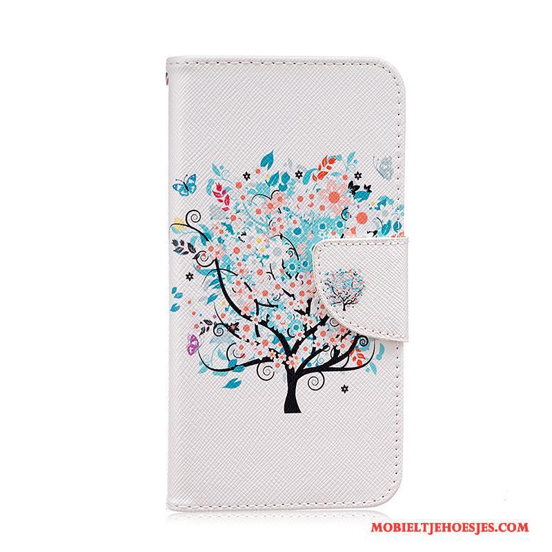 Samsung Galaxy J5 2016 Hoesje Bloemen Leren Etui Hoes Spotprent Kleur Folio Ster