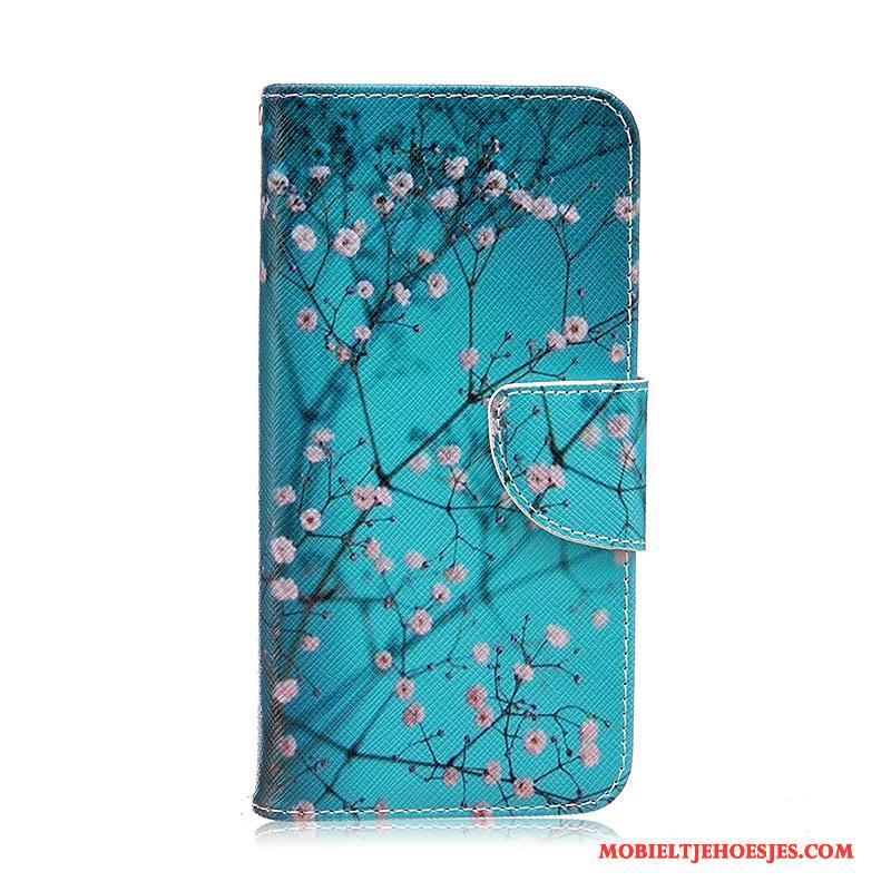 Samsung Galaxy J5 2016 Hoesje Bloemen Leren Etui Hoes Spotprent Kleur Folio Ster