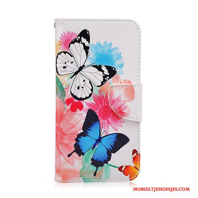 Samsung Galaxy J5 2016 Hoesje Bloemen Leren Etui Hoes Spotprent Kleur Folio Ster