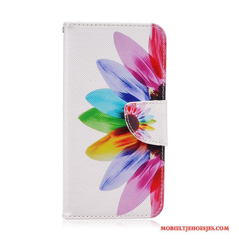 Samsung Galaxy J5 2016 Hoesje Bloemen Leren Etui Hoes Spotprent Kleur Folio Ster