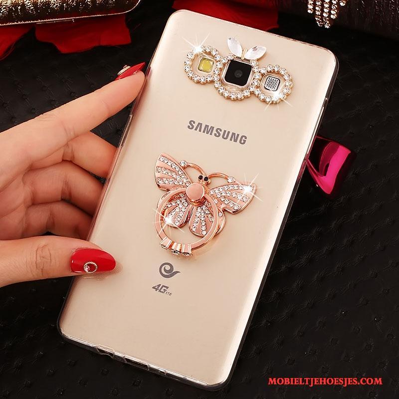 Samsung Galaxy J5 2016 Hoesje Ring Goud Mobiele Telefoon Bescherming Hoes Siliconen Ster