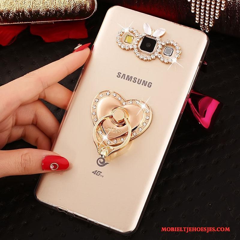 Samsung Galaxy J5 2016 Hoesje Ring Goud Mobiele Telefoon Bescherming Hoes Siliconen Ster