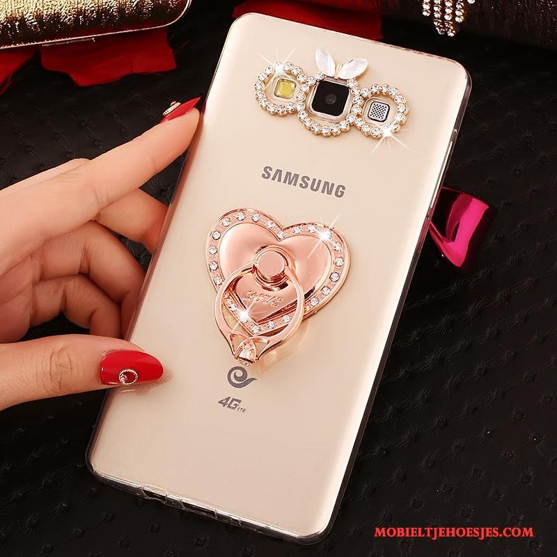 Samsung Galaxy J5 2016 Hoesje Ring Goud Mobiele Telefoon Bescherming Hoes Siliconen Ster