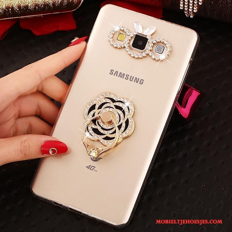 Samsung Galaxy J5 2016 Hoesje Ring Goud Mobiele Telefoon Bescherming Hoes Siliconen Ster