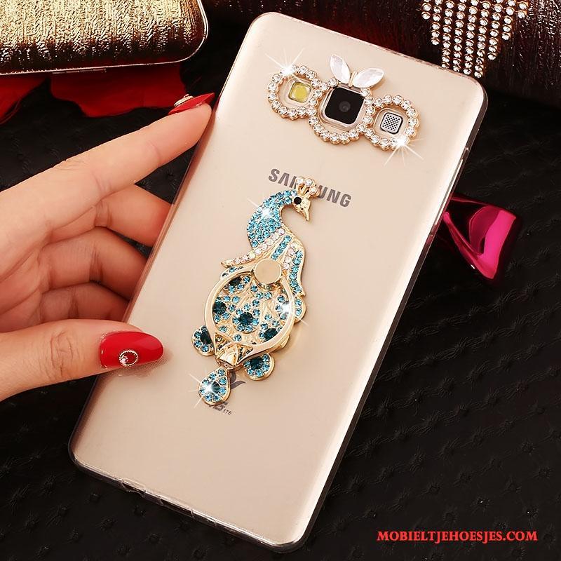 Samsung Galaxy J5 2016 Hoesje Ring Goud Mobiele Telefoon Bescherming Hoes Siliconen Ster