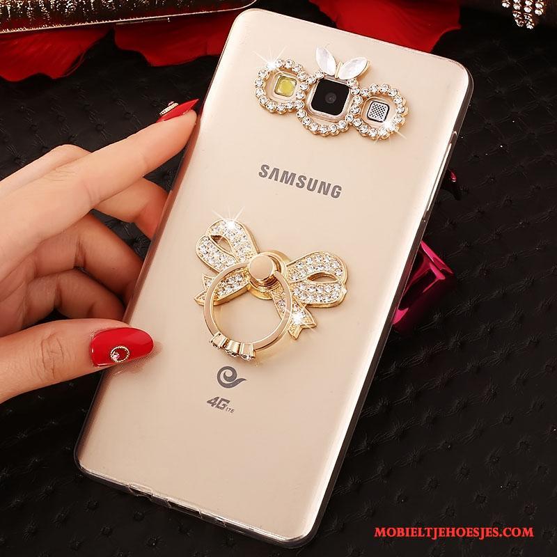 Samsung Galaxy J5 2016 Hoesje Ring Goud Mobiele Telefoon Bescherming Hoes Siliconen Ster