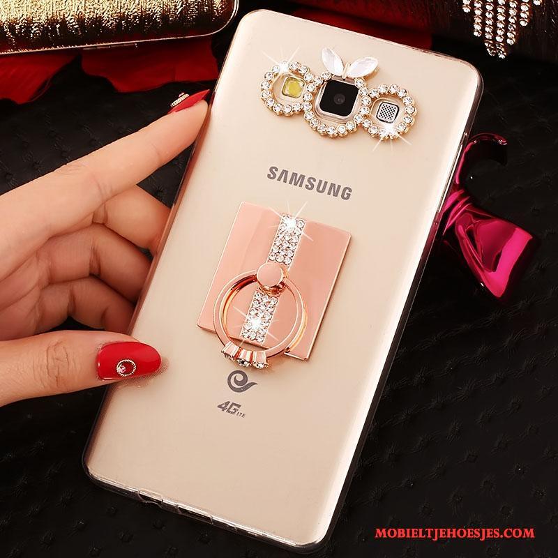 Samsung Galaxy J5 2016 Hoesje Ring Goud Mobiele Telefoon Bescherming Hoes Siliconen Ster