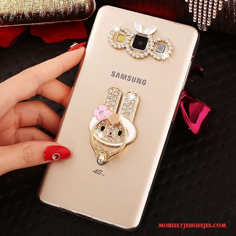 Samsung Galaxy J5 2016 Hoesje Ring Goud Mobiele Telefoon Bescherming Hoes Siliconen Ster