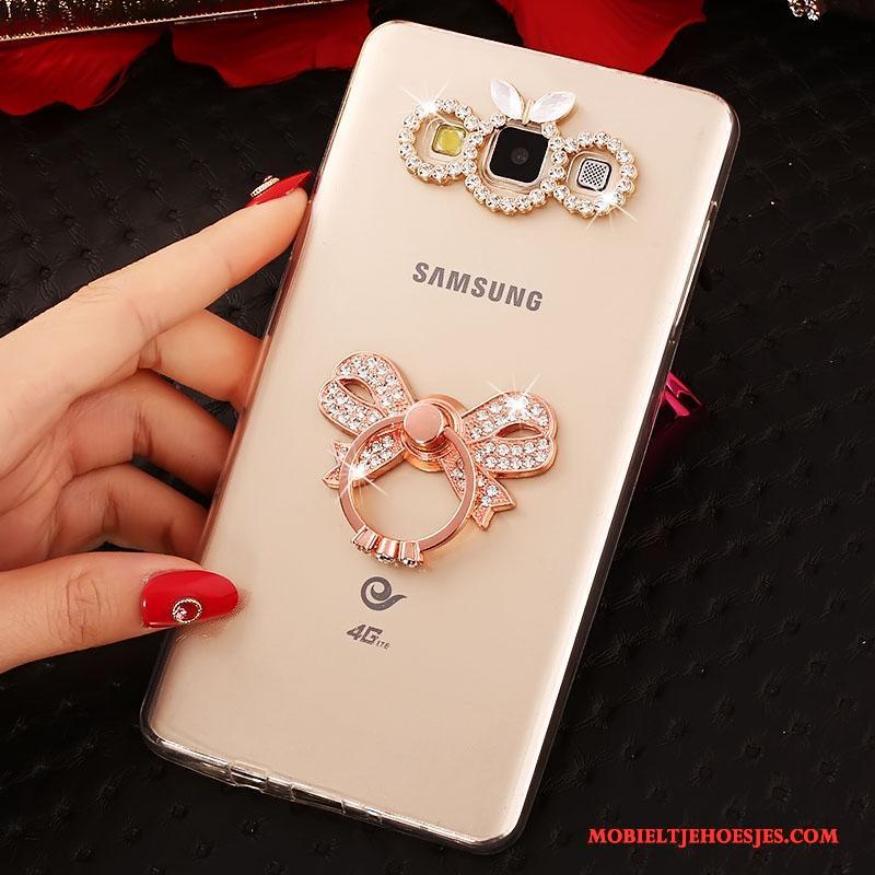 Samsung Galaxy J5 2016 Hoesje Ring Goud Mobiele Telefoon Bescherming Hoes Siliconen Ster