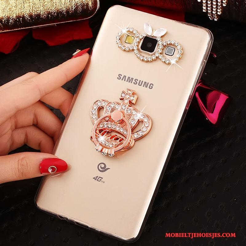 Samsung Galaxy J5 2016 Hoesje Ring Goud Mobiele Telefoon Bescherming Hoes Siliconen Ster