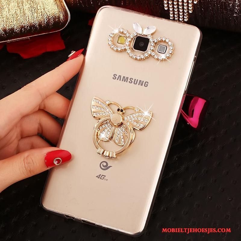 Samsung Galaxy J5 2016 Hoesje Ring Goud Mobiele Telefoon Bescherming Hoes Siliconen Ster