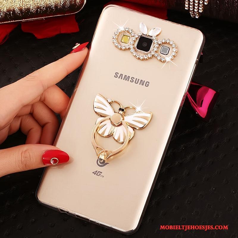 Samsung Galaxy J5 2016 Hoesje Ring Goud Mobiele Telefoon Bescherming Hoes Siliconen Ster
