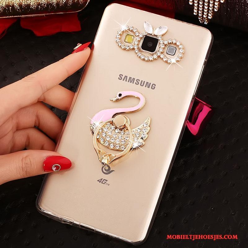 Samsung Galaxy J5 2016 Hoesje Ring Goud Mobiele Telefoon Bescherming Hoes Siliconen Ster