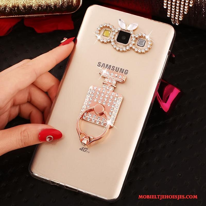 Samsung Galaxy J5 2016 Hoesje Ring Goud Mobiele Telefoon Bescherming Hoes Siliconen Ster