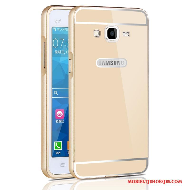 Samsung Galaxy J5 2016 Metaal Bescherming Omlijsting Hard Spiegel Hoes Hoesje