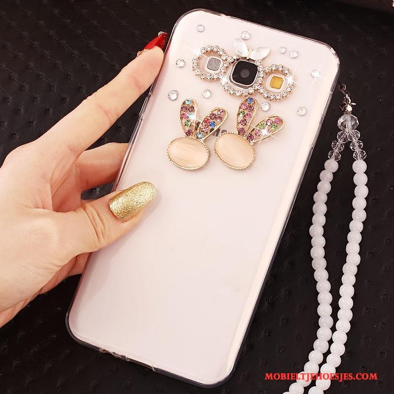 Samsung Galaxy J5 2016 Ster Hoesje Telefoon Met Strass Anti-fall Hanger Goud