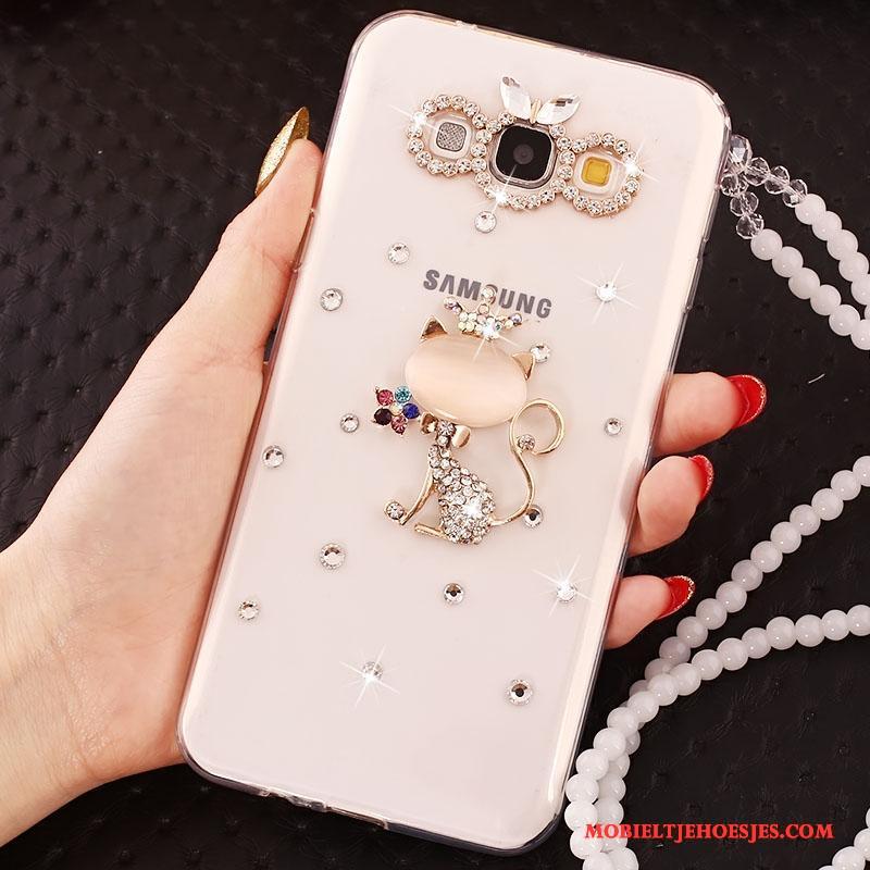 Samsung Galaxy J5 2016 Ster Hoesje Telefoon Met Strass Anti-fall Hanger Goud