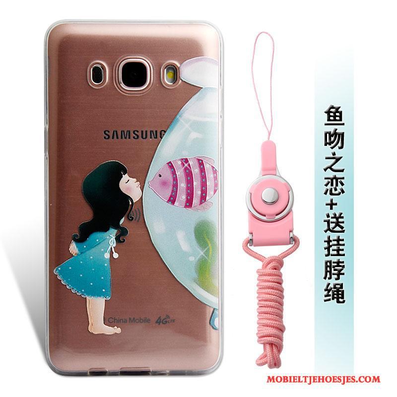 Samsung Galaxy J5 2016 Zacht Bloemen Bescherming Hoesje Telefoon Siliconen Ster Reliëf