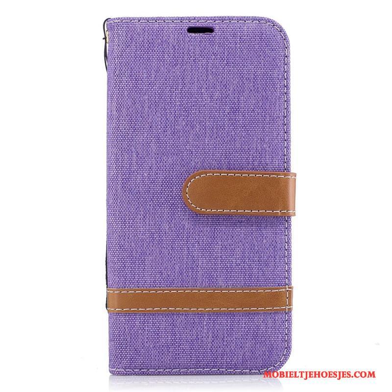 Samsung Galaxy J5 2017 Hoesje Leren Etui Blauw Ster Pauwen Bescherming Mobiele Telefoon Hoes